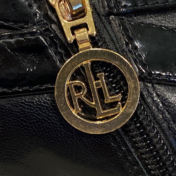 Lauren Ralph Lauren Ahava Black Leather Pointy Shoe Booties Ankle Boots Sz 8 VGC - Picture 8 of 12